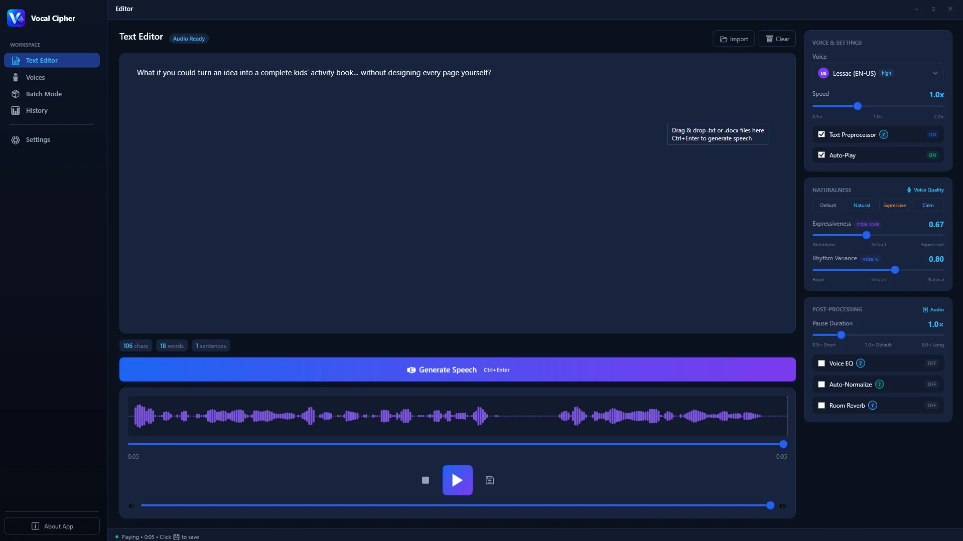 Vocal Cipher Editor