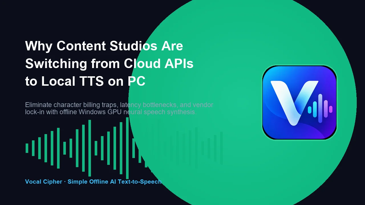 Why Content Studios Are Switching from Cloud APIs to Local TTS on PC